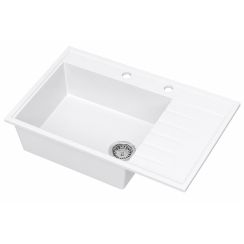 Ruvetti Axel 160 K chiuvetă din granit 79x50 cm alb 3001AXK_WH160K_W