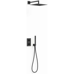 Tres Therm-Box set de duș ascuns cu termostat cu duș de ploaie negru 21135004NM