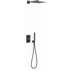 Tres Therm-Box set de duș ascuns cu termostat cu duș de ploaie negru 00635004NM