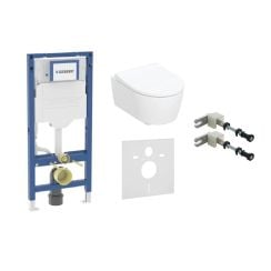 Set vas WC Geberit iCon 503.232.00.1, cadru încastrat Geberit Duofix 111.320.00.6, 111.815.00.1, 156.050.00.1