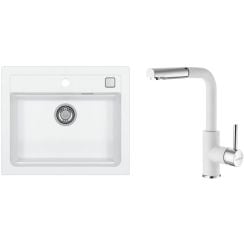 Set chiuvetă din granit Alveus Atrox 1131991, baterie bucătărie Alveus Siros 1129046