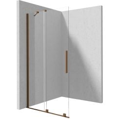 Deante Prizma perete cabină de duș walk-in 90 cm maro periat/sticla transparentă KTJ_C39R