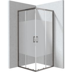 Deante Funkia Evo cabină de duș 80x80 cm pătrat grafit mat/sticlă cu model KYCDE88P