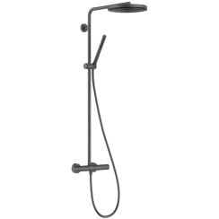 Hansgrohe Pulsify S Puro set de duș perete cu termostat cu duș de ploaie crom-negru 24222340