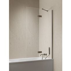 New Trendy Nesta Gunmetal Brushed paravan cadă 100 cm două piese periat/sticlă transparentă P-0258-WL
