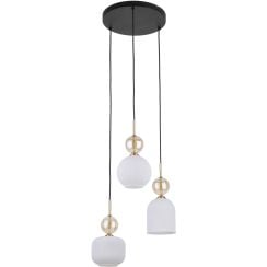 TK Lighting Sophia Cognac White lampă suspendată 3x10 W alb-auriu 11592