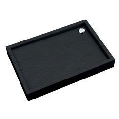 Schedpol Medium Black Stone cădiță de duș dreptunghiulară 100x90 cm negru 3.4745/C/ST