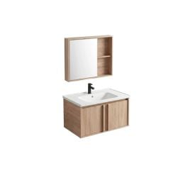 Rea Gama lavoar cu dulap și oglindă 70 cm maro REA-M0209