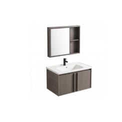 Rea Gama lavoar cu dulap și oglindă 80 cm maro REA-M0210
