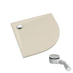 Schedpol Etrusco Cashmere Stone cădiță de duș semicirculară cu sifon 80x80 cm bej 3.463/PK/ST
