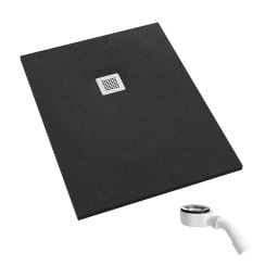 Schedpol Kalait Black Stone cădiță de duș dreptunghiulară 180x80 cm negru 3.3114/C/ST-M2