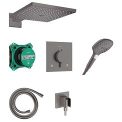 Hansgrohe Raindance E set de duș ascuns cu termostat cu duș de ploaie negru 24623340
