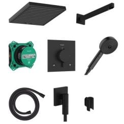 Hansgrohe Pulsify E set de duș ascuns cu termostat cu duș de ploaie negru 24625670