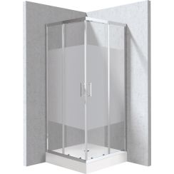 Deante Funkia Evo cabină cu cădiță 90x90 cm pătrat crom luciu/sticlă cu model KYCZ0E99P