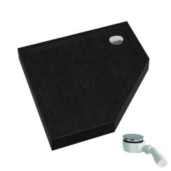 Schedpol Competia New Black Stone cădiță de duș pentagonală 90x90 cm negru 3.4698/C/ST