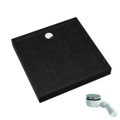 Schedpol Competia New Black Stone cădiță de duș pătrată 90x90 cm negru 3.4831/C/ST
