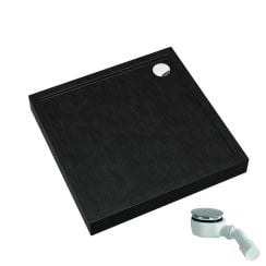 Schedpol Competia New Black Stone cădiță de duș pătrată 80x80 cm negru 3.4630/C/ST