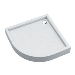 Schedpol Medium White Stone cădiță de duș semirotundă 80x80 cm alb 3.4733/B/ST