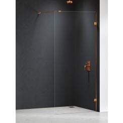 New Trendy Eventa perete cabină de duș walk-in 100 cm cupru periat/sticla transparentă EXK-8160