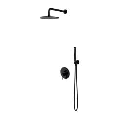 Omnires Y set de duș ascuns cu duș de ploaie negru SYSY35BL