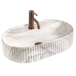 Rea Marcela lavoar 60x37 cm ovale de blat maro/bej mat REA-U3517