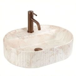 Rea Marcela lavoar 50x35.5 cm ovale de blat maro/bej mat REA-U3515