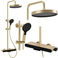Rea Farel set de duș perete cu duș de ploaie auriu REA-P0355