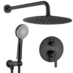 Rea Ontario set de duș ascuns cu duș de ploaie negru REA-P5501
