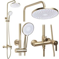 Rea Ontario set de duș perete cu duș de ploaie auriu REA-P9494