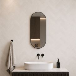 Baltica Design Aluma oglindă 45x90 cm oval negru 5904107933597