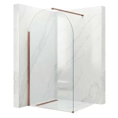 Rea Heaven perete cabină de duș walk-in 90 cm cupru periat/sticla transparentă REA-K6686