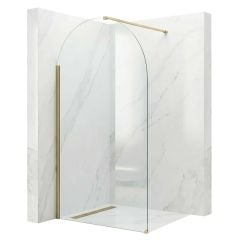 Rea Heaven perete cabină de duș walk-in 100 cm auriu periat/sticla transparentă REA-K6684