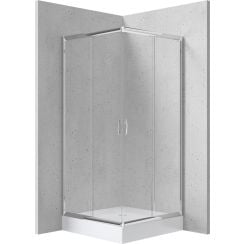 Deante Funkia cabină cu cădiță 90x90 cm pătrat crom luciu/sticlă transparentă KYCZ041K