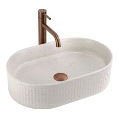 Rea Vanda lavoar 49x31 cm ovale de blat gri/piatră-maro/bej mat REA-U7342