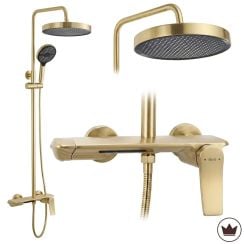 Rea Vision set de duș perete cu duș de ploaie auriu REA-P9667