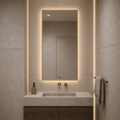 Baltica Design Aluma oglindă 60x80 cm dreptunghiular cu iluminare auriu 5904107934266