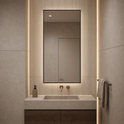 Baltica Design Aluma oglindă 50x70 cm dreptunghiular cu iluminare negru 5904107934174