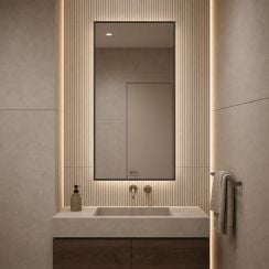 Baltica Design Aluma oglindă 50x60 cm dreptunghiular cu iluminare negru 5904107934136