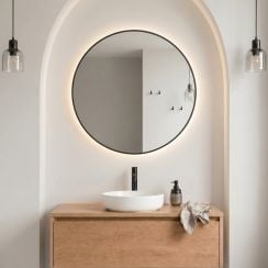 Baltica Design Aluma oglindă 90x90 cm rotund cu iluminare negru 5904107934013