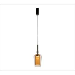 Zuma Line Tagna lampă suspendată 1x6 W negru-chihlimbar 251010-AM
