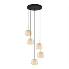 Zuma Line Solix lampă suspendată 5x25 W negru-auriu DU32201A/5L