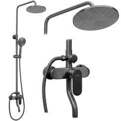 Rea Drop set de duș perete cu duș de ploaie grafit REA-P7622