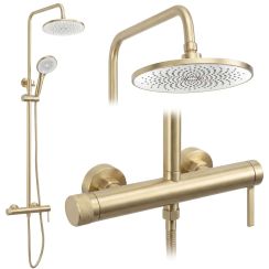 Rea Rivo set de duș perete cu duș de ploaie auriu REA-P8924