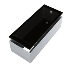Schedline Maio Black Mat SET cadă cu suport 150x75 cm negru 3WST.MS2P-15075/C/MG
