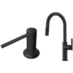 Set baterie bucătărie Franke Maris Stripes 115.0747.672, dozator de lichid Franke Comfort 112.0753.277