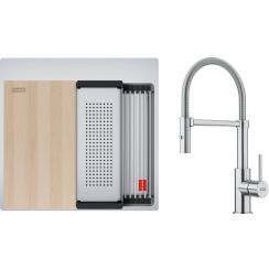 Set chiuveta din otel Franke Box 127.0749.856, baterie bucătărie Franke Smart Glenda 115.0747.475