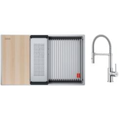Set chiuveta din otel Franke Box 127.0749.859, baterie bucătărie Franke Smart Glenda 115.0747.475