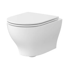 Cersanit Block set vas și capac agăţat fără margine cu spălare turbionară alb lucios S701-942