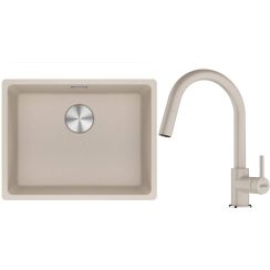 Set chiuvetă din granit Franke Maris 125.0751.400, baterie bucătărie Franke Lina 115.0626.082