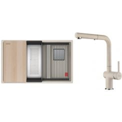 Set chiuvetă din granit Franke Kanon 125.0749.676, baterie bucătărie Franke Active 115.0653.388